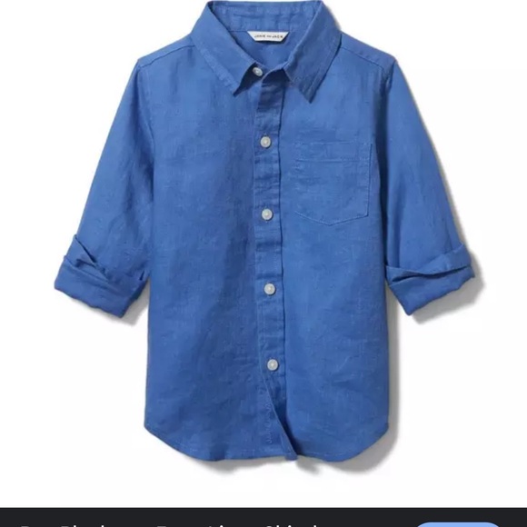 Janie and Jack kids size 6 100 linen shirt - perfect for summer - Picture 1 of 6